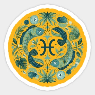 "Cosmic Serenity: Pisces Reverie"- Zodiac Horoscope Star Signs Sticker